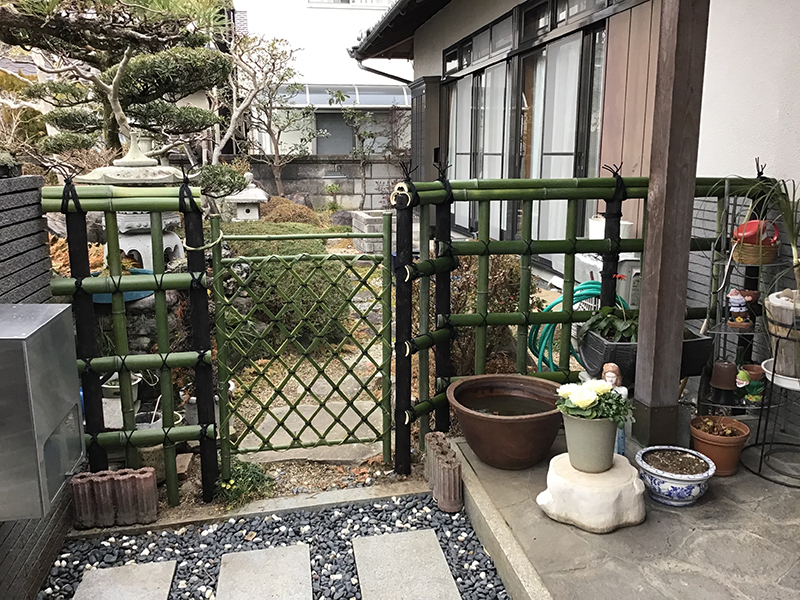 兵庫県三田市　個人邸　竹垣の改修工事