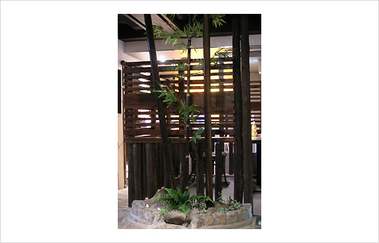 大阪府大阪市　居酒屋　流木を使用し滝をイメージしたデザイン