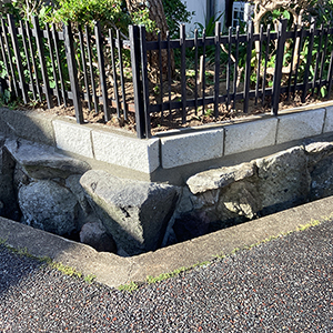 兵庫県神戸市北区　個人邸　家の周りの石垣の補修工事