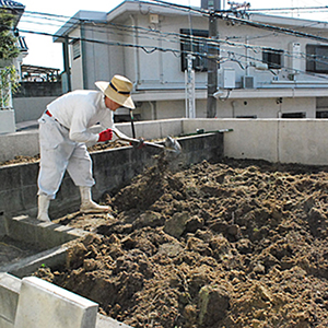 兵庫県宝塚市　個人宅　家庭菜園の畑を作成